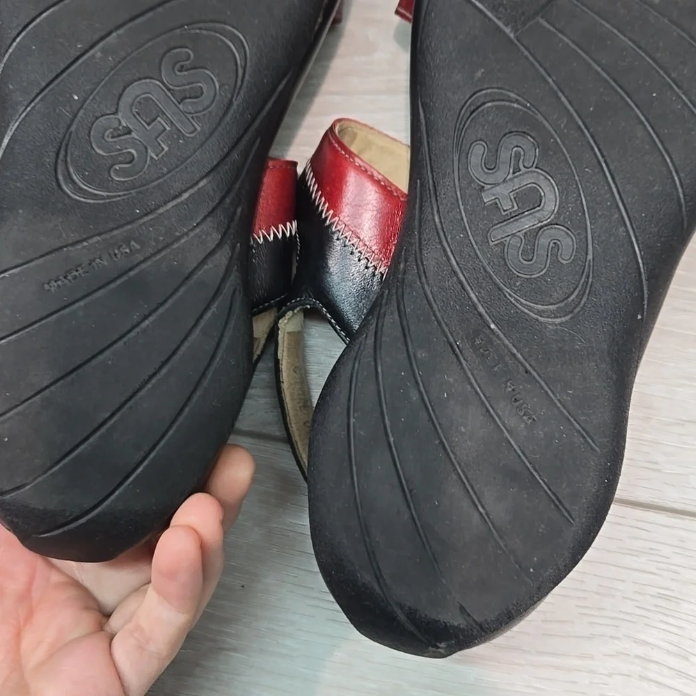 SAS Women Hook&loop Leatger Strappy Sandals Shoes Sz 8.5M